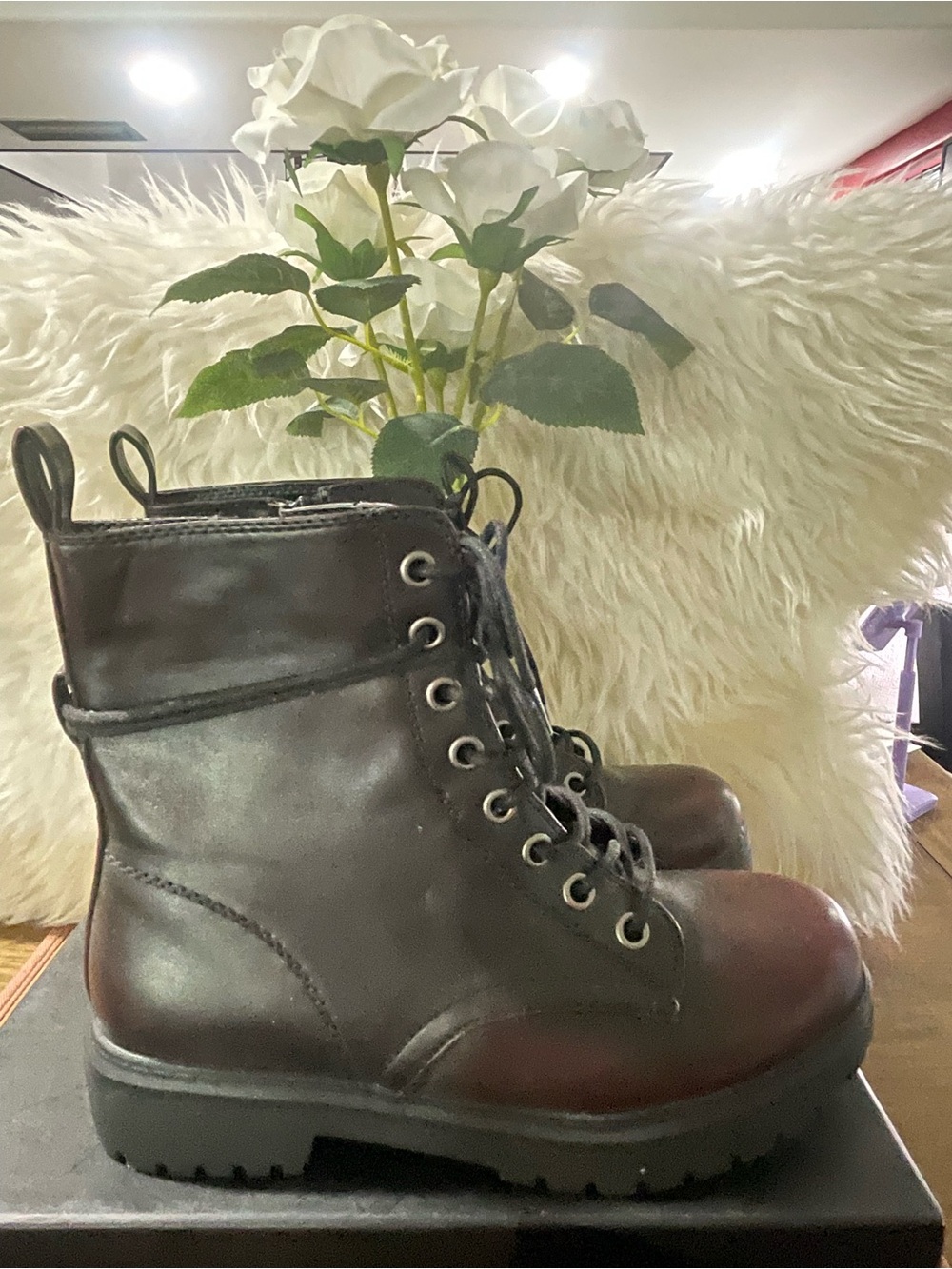 SO Brand Boots Burgundy Bowfin Moto Combat Boots, MID Calf